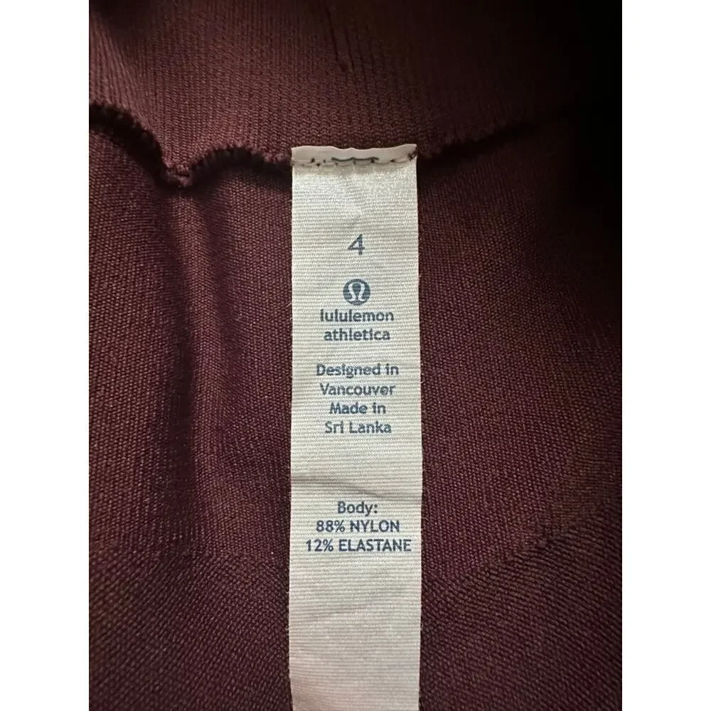 Lululemon Ebb To Street Pant size 4 Black Cherry